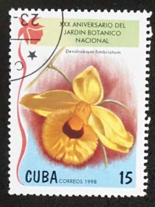 CUBA Sc# 3950  ORCHIDS flowers plants  15c  1998  used / cancelled