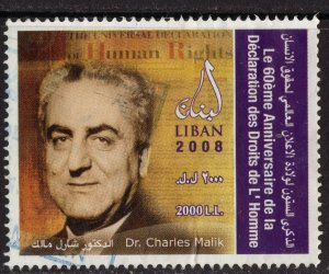 Thematic stamps LEBANON  2008 HUMAN RIGHTS 1479 postally used used