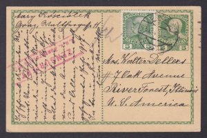 AUSTRIA 1916, Stamped postcard from Graz to River Forest USA Censored