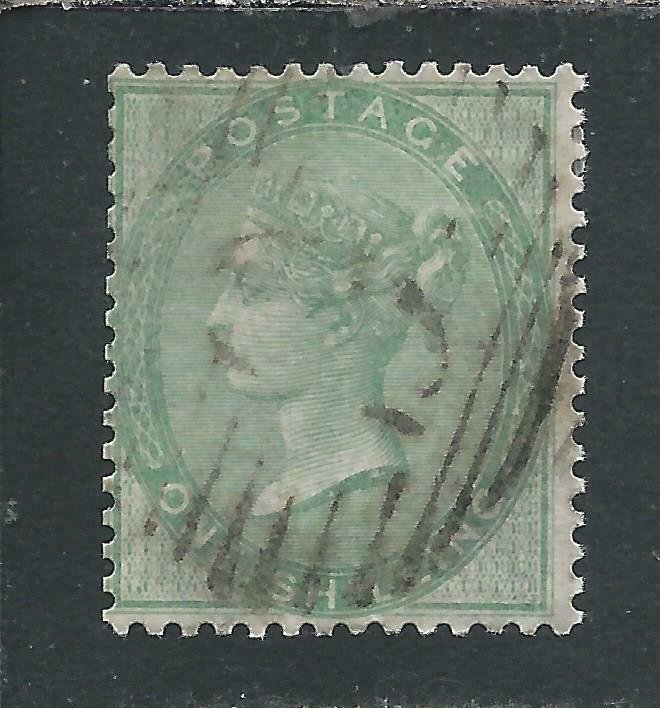 GB-QV 1855-57 1s PALE GREEN FU SG 73 CAT £350