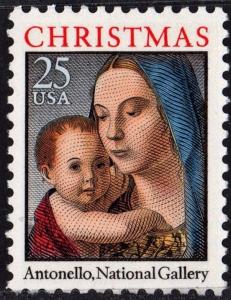 SC#2514 25¢ Madonna & Child Booklet Single (1990) MNH