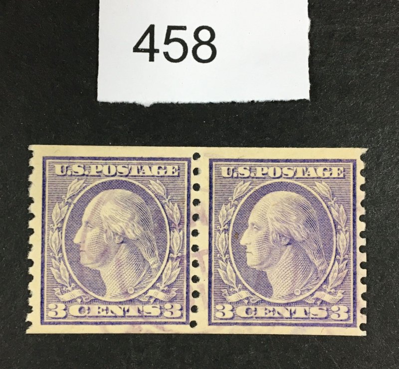 MOMEN: US STAMPS # 494 PAIR USED LOT #E 458