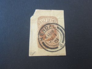 GB QV Postal Stationery Cutdown  Stock#19131