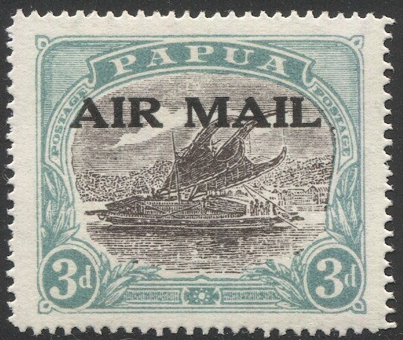 PAPUA  1929  Sc C1 MLH  VF 3d  Air Mail Ovpt, Boat