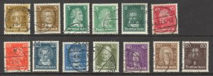 Germany Sc#351-362 ((incl 353b)) Used (b) 1926-1927 Johann Wolfgang von Goethe