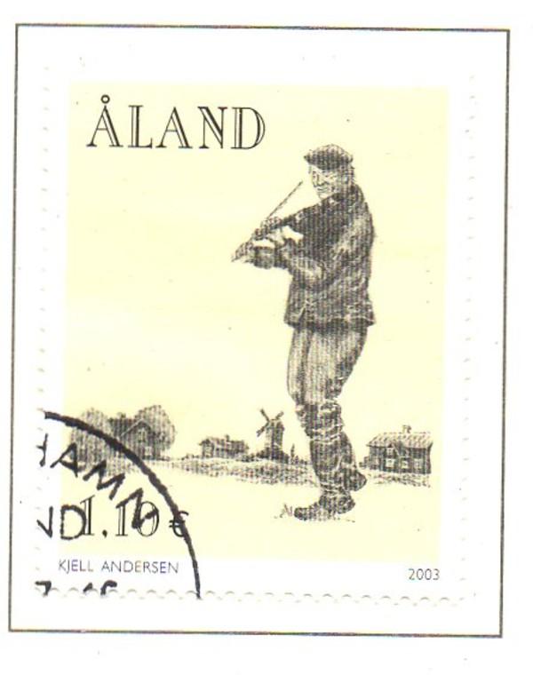 Aland Finland Sc 216 2003 Fiddler Folk Music Festival stamp used