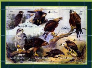 Guinea Bissau 2001 Birds of Prey Sheet Perforated mnh.vf