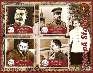 Stamps. Joseph Stalin 1+1 sheets perf Zambia MNH **