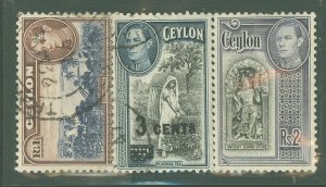 Ceylon #287/290/295 Used