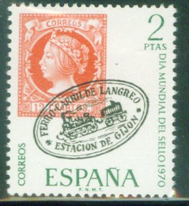 Spain Scott 1608 MNH** 1970 Stamp Day