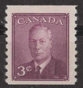 Canada # 296  George VI 3c  COIL   (1) Mint NH