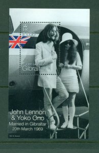 Gibraltar #805 (1999 John Lennon Marriage sheet) VFMNH CV $6.50