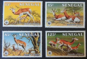 senegal 1986 WWF dama gazelle 4 values mnh animals mammals