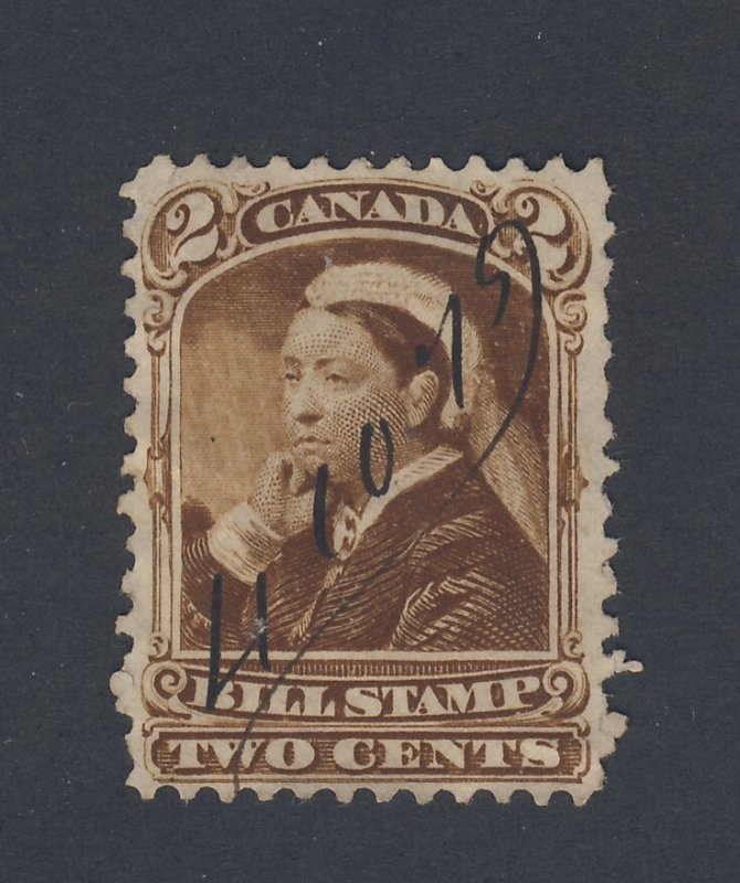 Canada Revenue Mint Bill stamp Series 3 #FB38-2c Brown Used Guide Value = $35.00