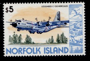 AUSTRALIA - Norfolk Island QEII SG251, 1980 $5 Lockheed C-130, NH MINT.