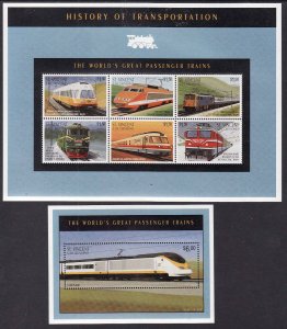 St Vincent-SC#2215-16-2 sheets-unused-NH-Steam Locomotives-