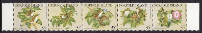 Norfolk Island #287 Strip of 5 F-VF Mint NH ** Birds