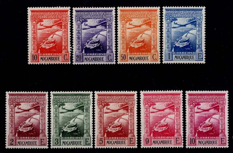 x MOZAMBIQUE 1938 MNH full set AIRMAIL SC#C1-9 MF#CA1-9 SG#369-77 YT#PA1--9