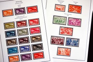 COLOR PRINTED INDOCHINA 1889-1949 STAMP ALBUM PAGES (35 illustrated pages)