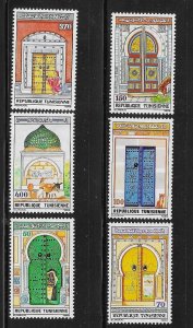 Tunisia 1988 Decorative doorways Sc 950-955 MNH A3299