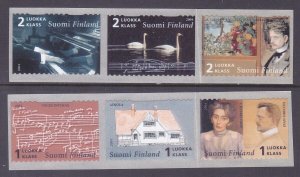 Finland 1205-05 MNH 2004 Jean Sibellus - Composer Self-Adhesive Coil Strips VF