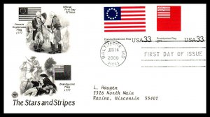 US 3403a-3403t Flags PCS Set of Ten Typed FDC