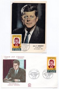 SENEGAL CONGO HAUTE COLTA 1963 JOHN KENNEDY COMMEMORATIVE COLLECTION ON 12 PAGES