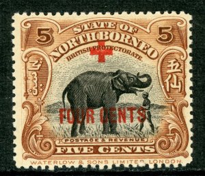 North Borneo 1918 British Colony 4¢/5¢ Elephant Red Cross Sc #B35 Mint  F720