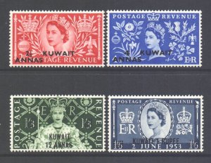 Kuwait Scott 113/116 - SG103/106, 1953 Coronation Set MH*