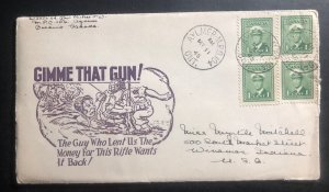 1945 Aylmer Canada Patriotic cover to Winamac IN USA Gimme That Gun