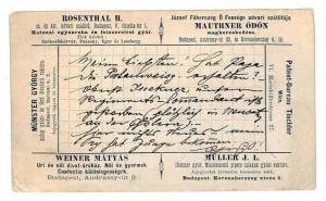 Hungary Card MULTIPLE ADVERTISER Postal Stationery Kassa Graz 1896{samwells}F296