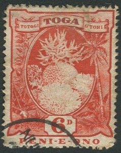 Tonga 1897 SG47a 6d Coral #1 FU