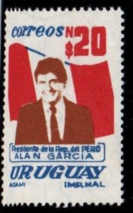 1986 Uruguay state visit of president Alan Garcia Peruvian flag #1216 ** MNH