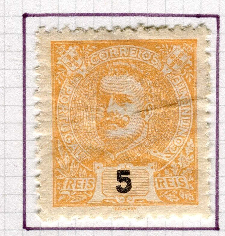 PORTUGAL; 1895 early classic Carlos issue fine Mint hinged 5r. value