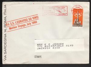 S.S. Leonard Da Vinci Maiden Voyage July 1960 Ship Cover VLY