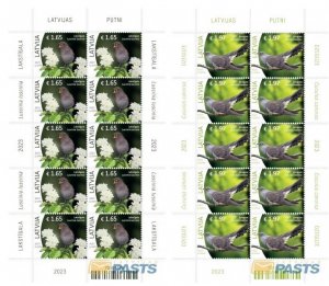 Latvia Lettland Lettonie 2023 Birds set of 2 sheetlets MNH