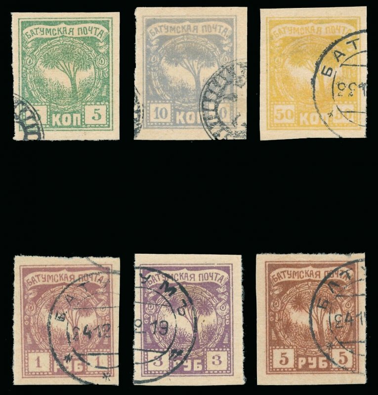 Batum 1919 complete set of six very fine used. SG 1-6. Sc 1-6.