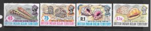 SHELLS - BRITISH INDIAN OCEAN TERRITORY #59-62  MNH