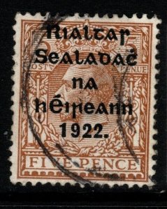 IRELAND SG38 1922 5d YELLOW-BROWN FINE USED