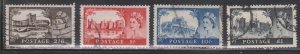 GREAT BRITAIN Scott # 371-4 Used - QEII Castle Types