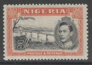 NIGERIA SG59 1938 5/= BLACK & ORANGE p13x11½ MTD MINT