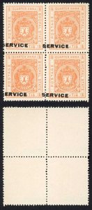 Bhopal SGO313c 1932 1/4a Orange Perf 14 Misplaced Surcharge (no gum) (i)