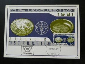 against hunger FAO food rice maximum card Austria 71876 (50% discount possible)
