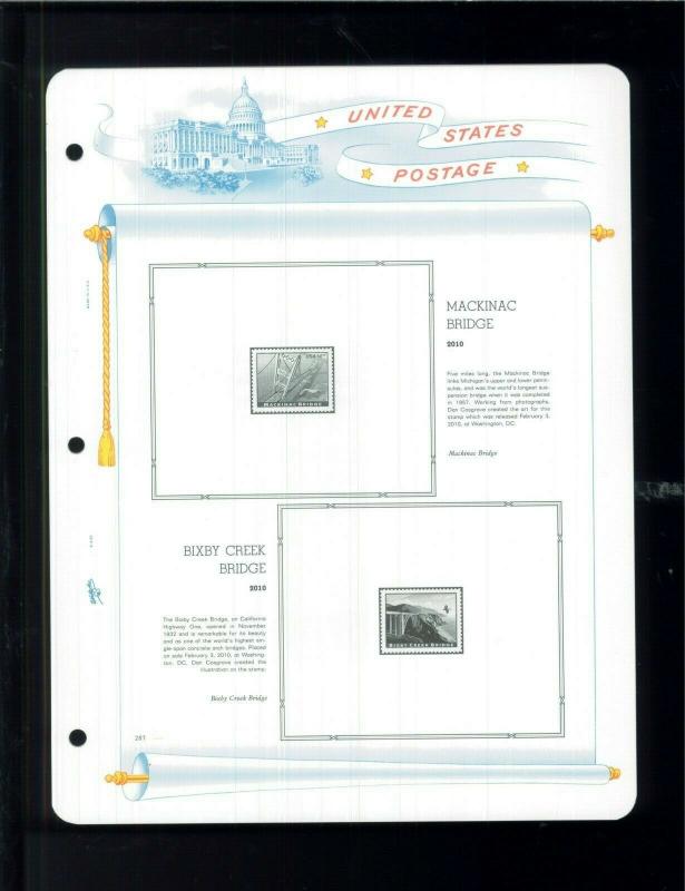 2010 White Ace U.S. Regular Issue Plate Number Stamp Supplement Pages USR-PB41