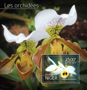 Flowers Orchids Stamps Niger 2014 MNH Dendrobium Orchid Flora Nature 1v S/S