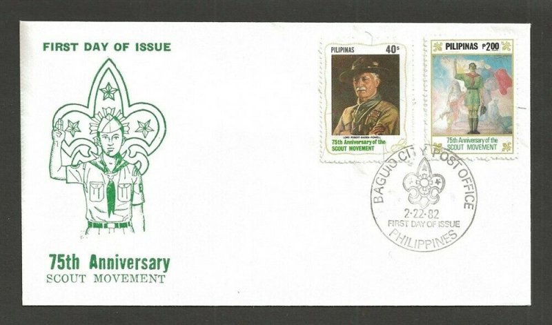 1982 Philippines Boy Scouts 50th anniversary BadenPowell FDC 