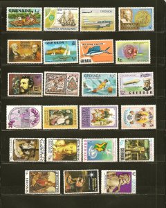 Grenada Collection of 23 Different 1970's Commemorative Stamps Mint Neve...