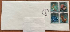 US #2700-2703 First Day Cover FDC Minerals Washington DC 9/17/1992 Addressed L42