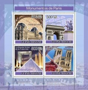 Guinea - Bissau 2007 - Monuments of Paris 4v Y&T 2436-2439, Michel 3653-3656