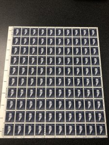 1292 .40 Thomas Paine MNH SHEET Of 100.  Shiny Gum. Dry Printing.